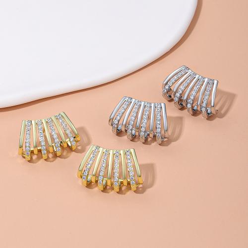 Cubic Zirconia Micro Pave Brass Earring, Zinc Alloy, with Brass, plated, fashion jewelry & micro pave cubic zirconia & for woman 