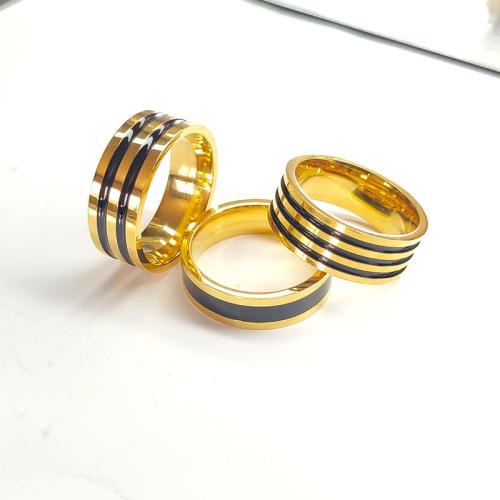кольцо эмали из нержавеющей стали, Нержавеющая сталь 304, полированный, Мужская & разный размер для выбора & эмаль, Много цветов для выбора, продается PC