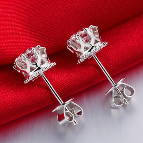 Cubic Zircon Brass Earring, fashion jewelry & micro pave cubic zirconia & for woman, 7mm 