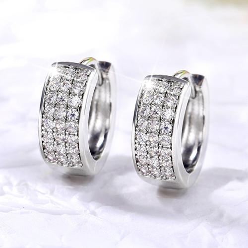 Cubic Zirconia Micro Pave Brass Earring, fashion jewelry & micro pave cubic zirconia & for woman, 13mm 