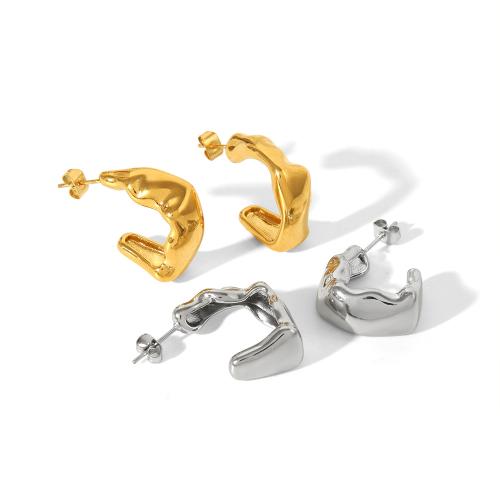 Edelstahl Stud Ohrring, 304 Edelstahl, Vakuum-Ionen-Beschichtung, Modeschmuck & für Frau, keine, 19.5x14.5mm, verkauft von Paar
