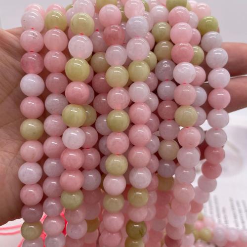 Single Gemstone Beads, Persian Jade, Round, DIY pink Approx 38 cm 