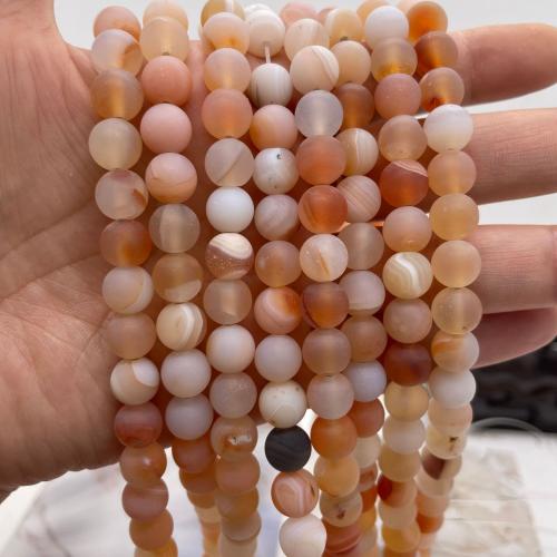 Natürliche Botswana Achat Perlen, rund, DIY & verschiedene Größen vorhanden & satiniert, Länge:ca. 38 cm, verkauft von Strang