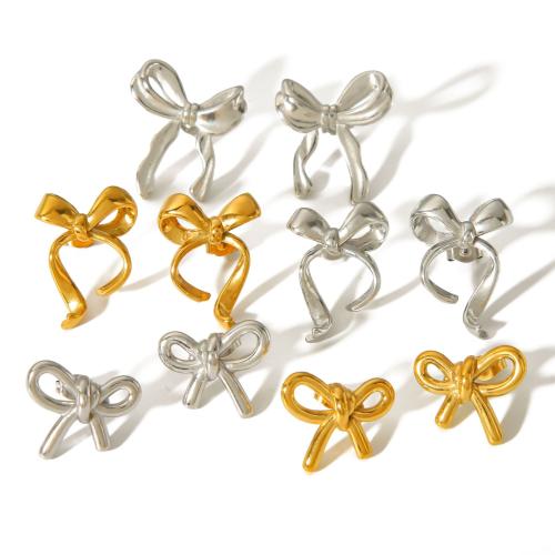Stainless Steel Stud Earring, 304 Stainless Steel, Bowknot, plated, fashion jewelry 