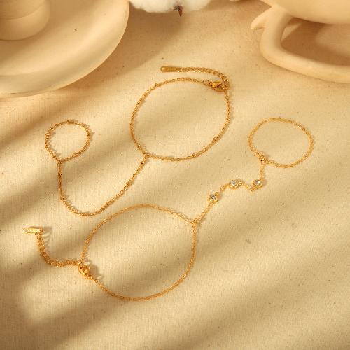 Bracelets en acier inoxydable, Acier inoxydable 304, Placage de couleur d'or, bijoux de mode & modèles différents pour le choix & avec strass, doré, Vendu par PC