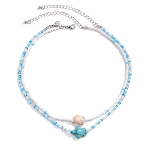 Glass Seed Beads Necklace, Seedbead, handmade, fashion jewelry & for woman [