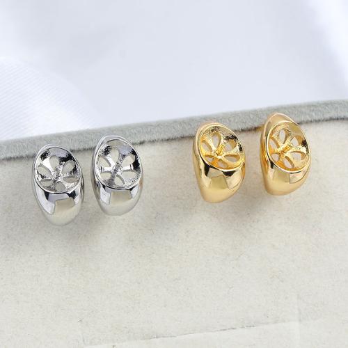 Brass Earring Stud Component, real gold plated, DIY 9mm 