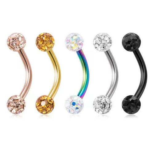 Stainless Steel Ear Piercing Jewelry, 316L Stainless Steel, Unisex & micro pave cubic zirconia 