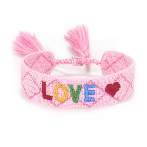 Wolle -Schnur-Armband, Polyester, verschiedene Muster für Wahl & für Frau, keine, Länge:15 cm, verkauft von PC