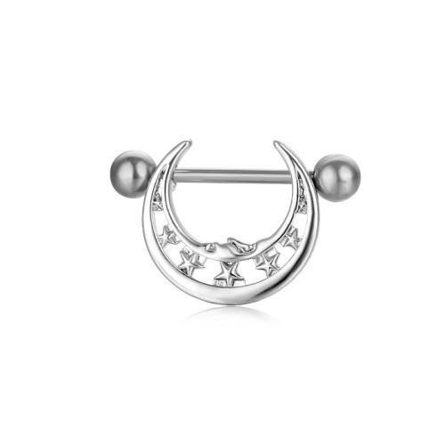Stainless Steel Nipple Ring, Brass, plated, Unisex 1.6*16*5/5 
