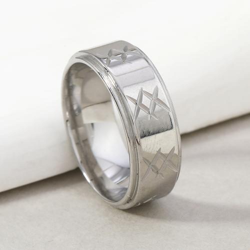 Stainless Steel Finger Ring, 304 Stainless Steel, fashion jewelry & Unisex width 8mm 
