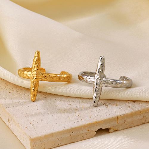 Stainless Steel Finger Ring, 304 Stainless Steel, Cross, fashion jewelry & for woman 