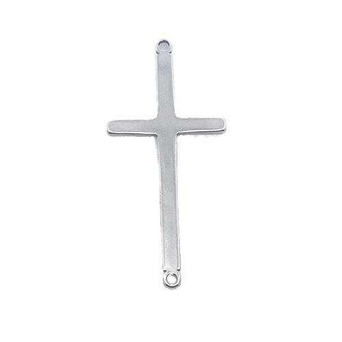 Stainless Steel Charm Connector, 304 Stainless Steel, Cross, DIY, original color 