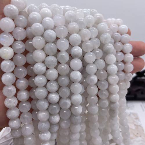 weiße Jade Perle, rund, DIY & verschiedene Größen vorhanden, weiß, Länge:ca. 38 cm, verkauft von Strang