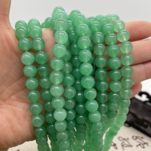Grün Aventurin Stein Perlen , Grüner Aventurin, rund, DIY & verschiedene Größen vorhanden, grün, Länge:ca. 38 cm, verkauft von Strang[