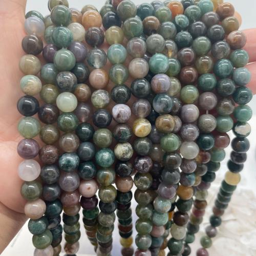 Natürliche Indian Achat Perlen, Indischer Achat, rund, DIY & verschiedene Größen vorhanden, gemischte Farben, Länge:ca. 38 cm, verkauft von Strang