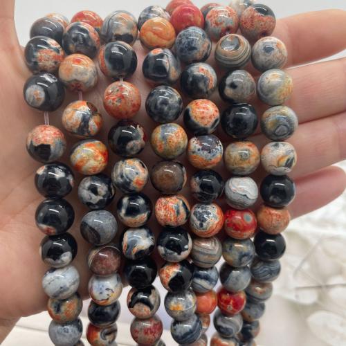 Natural Fire Agate Beads, Round, DIY Approx 38 cm 