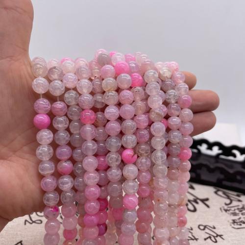 Natural Dragon Veins Agate Beads, Round, DIY pink Approx 38 cm 
