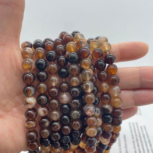 Coffee Agate Beads, Round, DIY coffee color Approx 38 cm [