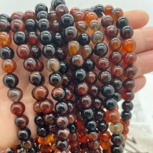 Perles agates miracles naturelles, agate miracle, Rond, DIY & normes différentes pour le choix, couleurs mélangées Environ 38 cm, Vendu par brin