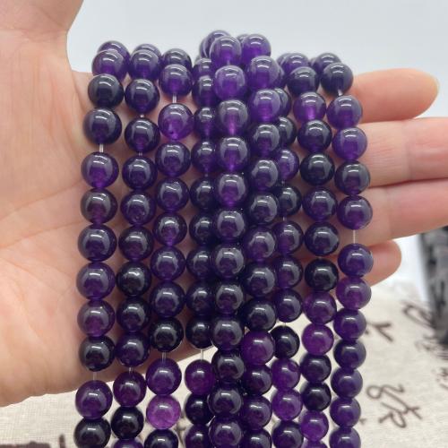 Natural Amethyst Beads, Round, DIY purple Approx 38 cm 