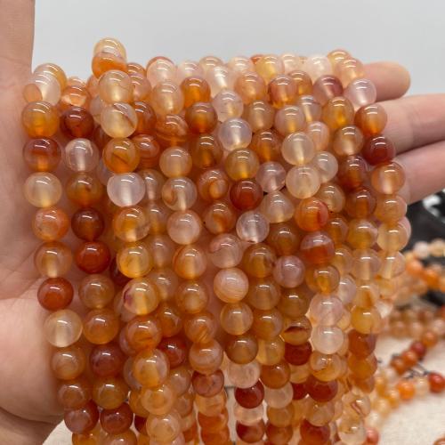 Natural Red Agate Beads, Round, DIY mixed colors Approx 38 cm 
