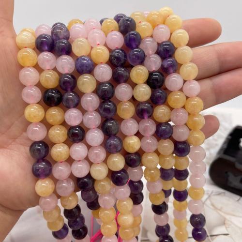 Mixed Crystal Beads, Super Seven Crystal, Round, DIY mixed colors Approx 38 cm [