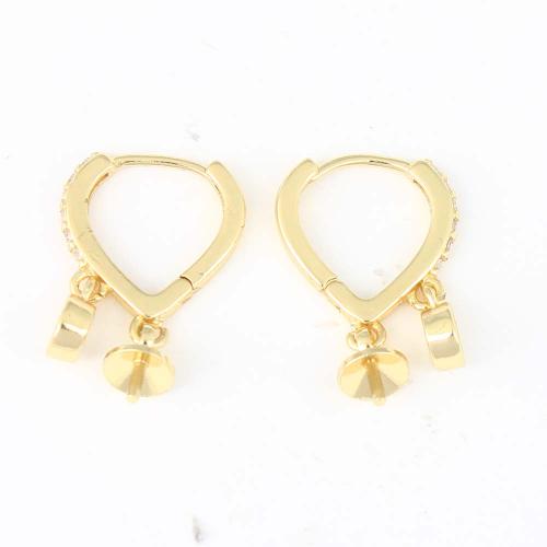 Brass Lever Back Earring Component, gold color plated, DIY & for woman 