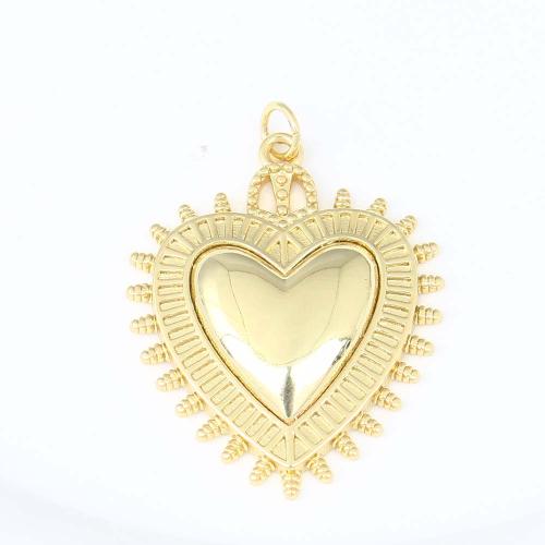 Brass Heart Pendants, gold color plated, DIY 
