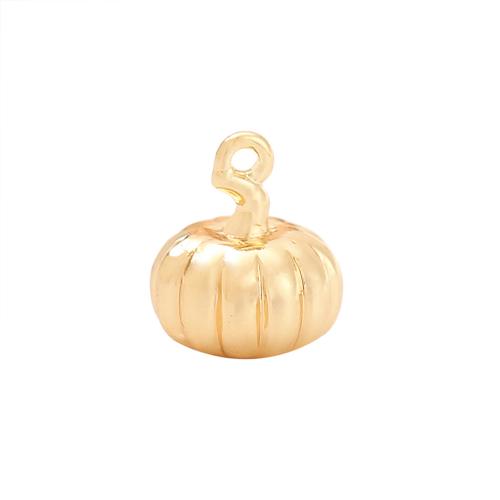 Brass Jewelry Pendants, Pumpkin, real gold plated, DIY 