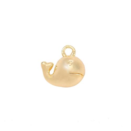 Animal Brass Pendants, Whale, real gold plated, DIY 