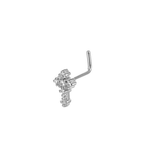 Stainless Steel Nose Piercing Jewelry, Brass, plated, Unisex & micro pave cubic zirconia, original color 