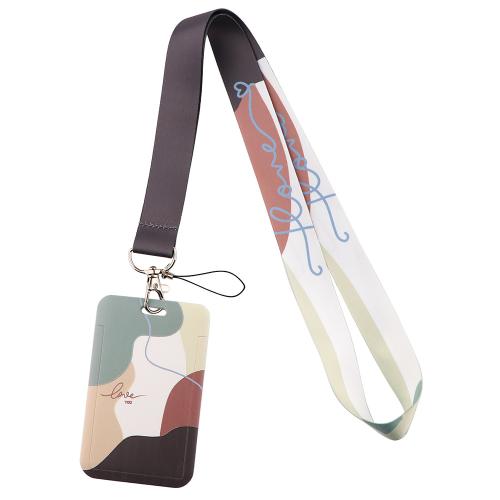 Hanging Decoration Lanyard Strap, Polyester, with Wax Cord & Plastic & Zinc Alloy, Unisex 