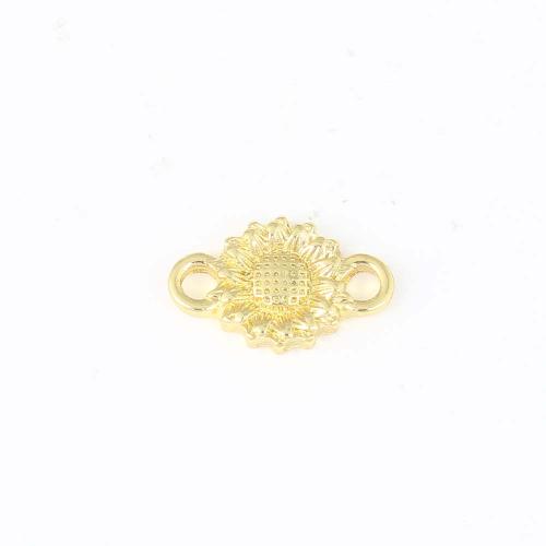 Brass Connector, Flower, gold color plated, DIY & 1/1 loop 