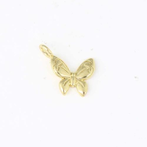 Animal Brass Pendants, Butterfly, gold color plated, DIY 