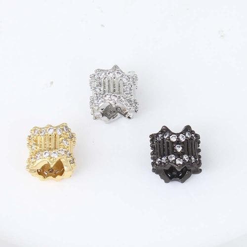 Cubic Zirconia Brass Beads, plated, DIY & micro pave cubic zirconia 
