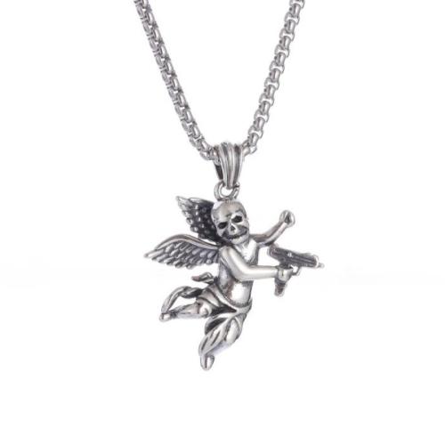 Zinc Alloy Necklace, fashion jewelry & Unisex, silver color Approx 55 cm 