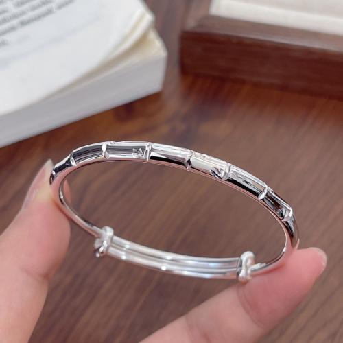 Sterling Silver Bracelets, 925 Sterling Silver, fashion jewelry & for woman, Inner Approx 55mm 