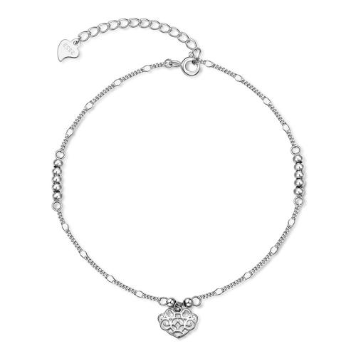 Fashion Jewelry Anklet, 925 Sterling Silver, with 4cm extender chain, for woman Approx 21.5 cm 