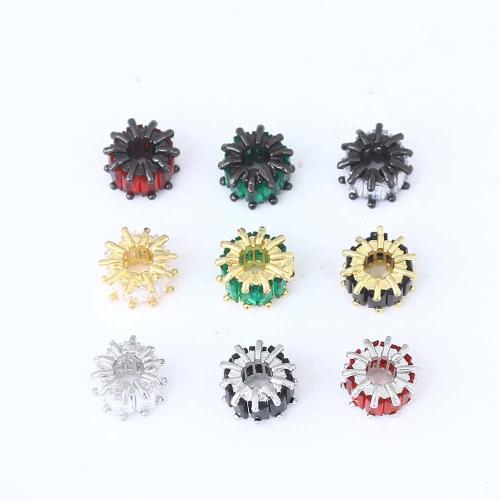 Cubic Zirconia Brass Beads, plated, DIY & micro pave cubic zirconia, mixed colors 