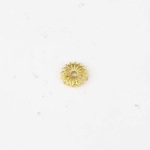 Weinlese Messing Perlen, Blume, goldfarben plattiert, DIY, 7.9x7.9x2.1mm, verkauft von PC