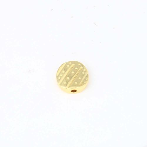Brass Jewelry Beads, Slightly Round, gold color plated, DIY 