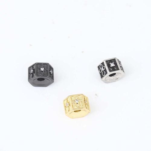 Perles zircon Micro Pave cubes, laiton, Placage, DIY & pavé de micro zircon, plus de couleurs à choisir Vendu par PC