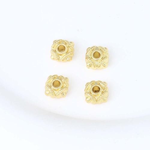Weinlese Messing Perlen, goldfarben plattiert, DIY, 9.4x9.4x5.2mm, verkauft von PC