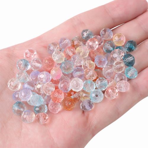 Perles de verre translucide, DIY, couleurs mélangées, 8mm îte, Vendu par boîte[
