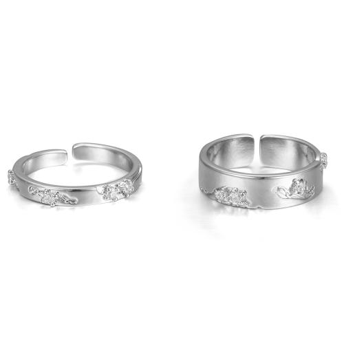Titanium Steel Earrings, Unisex & micro pave cubic zirconia, silver color 
