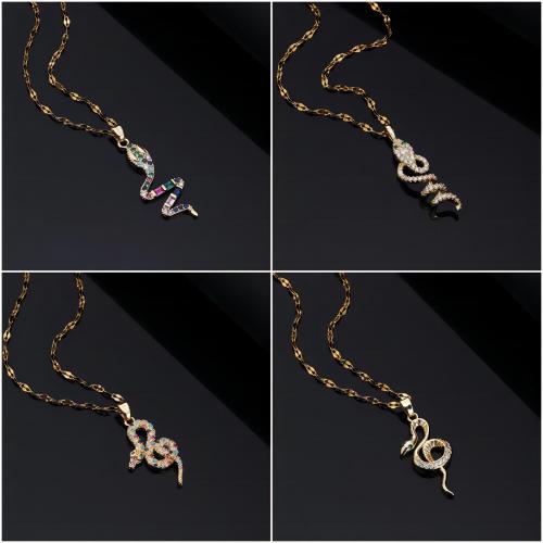 Brass Cubic Zirconia Necklace, with Cubic Zirconia, with 5cm extender chain, 18K gold plated, fashion jewelry & for woman cm 