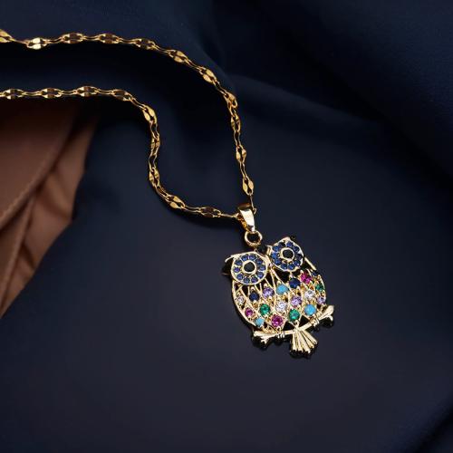 Messing Zirkonia Halskette, mit kubischer Zirkonia, mit Verlängerungskettchen von 5cm, 18K vergoldet, Modeschmuck & verschiedene Stile für Wahl & für Frau, Länge:40 cm, verkauft von PC