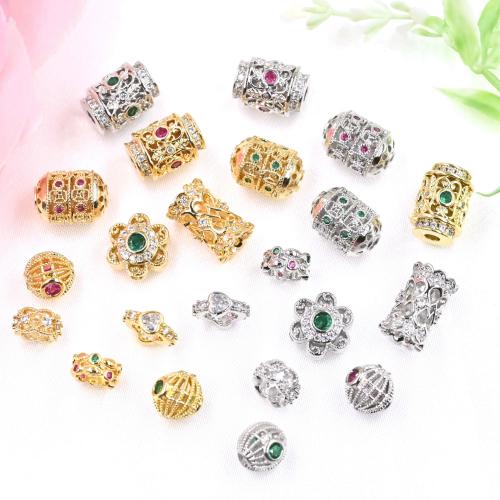 Brass Spacer Beads, plated, DIY & micro pave cubic zirconia [