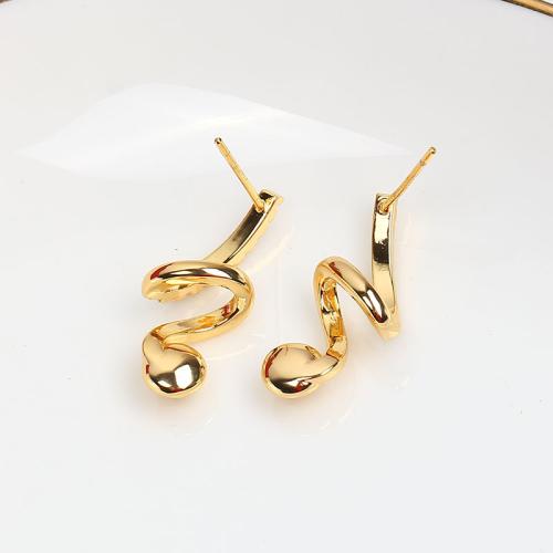 Латунный гвоздик для сережки, Латунь, плакированный настоящим золотом, DIY & инкрустированное микро кубического циркония, Золотой, 20mm, продается Пара